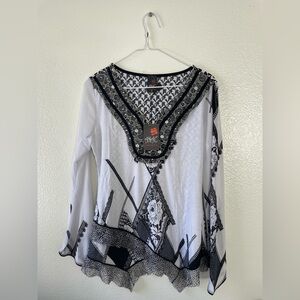 Anac Black and White Patterned Blouse